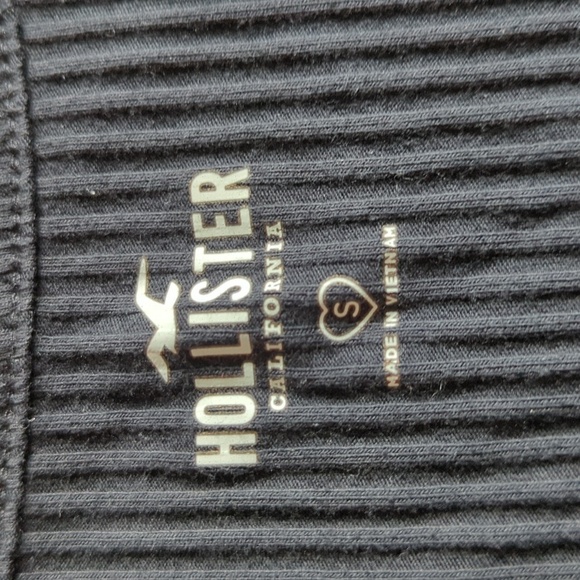 Hollister Ribbed V-Neck Button Down Top Long Sleeve Size Small Front Tie - Picture 2 of 5